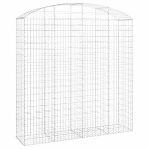 vidaXL Gabionska ko&scaron;ara s lukom 200x50x200/220 cm pocinčano željezo