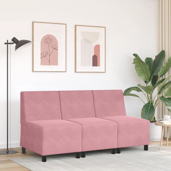 vidaXL Modularna sofa bez naslona za ruke, ružičasta, 55 cm, bar&scaron;un