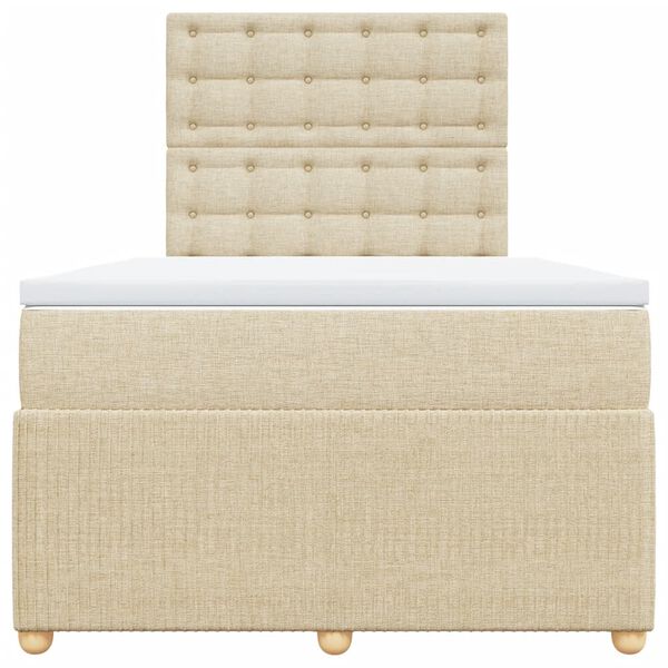 vidaXL Krevet s oprugama i madracem krem 120 x 200 cm od tkanine