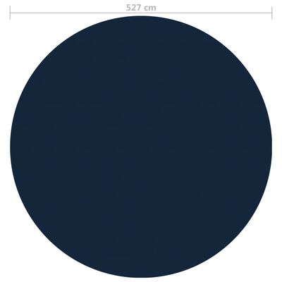 vidaXL Plutajući PE solarni pokrov za bazen 527 cm crno-plavi