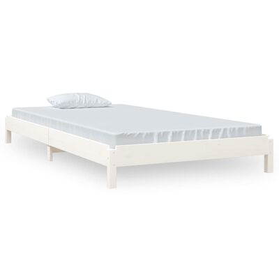 vidaXL Složivi krevet bijeli 100 x 200 cm od masivne borovine