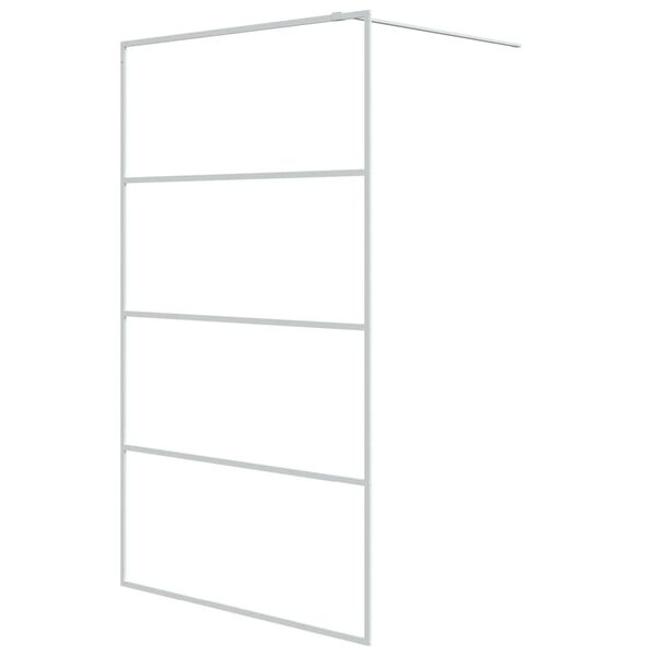vidaXL Pregrada za tuš bijela 115 x 195 cm s prozirnim staklom ESG