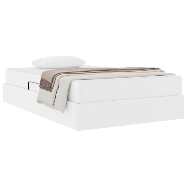 vidaXL Krevet s madracem i skladi&scaron;tem Bijelo 120 x 190 cm Lažna koža