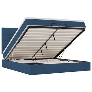 vidaXL Otomanski okvir kreveta s madracima plavi 200x200cm tkanine