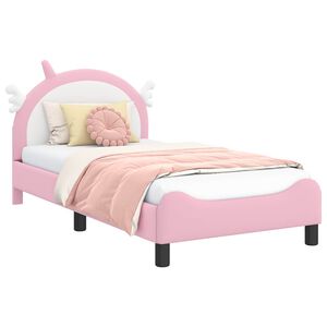 vidaXL Krevet za djecu s uzglavljem Ružičasta 80 x 160 cm PU