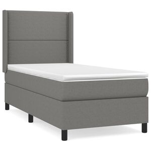 vidaXL Krevet s oprugama i madracem tamnosivi 100 x 200 cm od tkanine