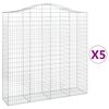 vidaXL Lučne gabionske ko&scaron;are 5 kom 200x50x200/220cm pocinčano željezo