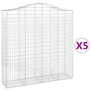 vidaXL Lučne gabionske ko&scaron;are 5 kom 200x50x200/220cm pocinčano željezo