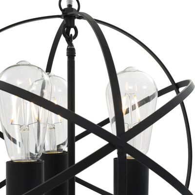 vidaXL Viseća svjetiljka crna kuglasta s 3 žarulje E27