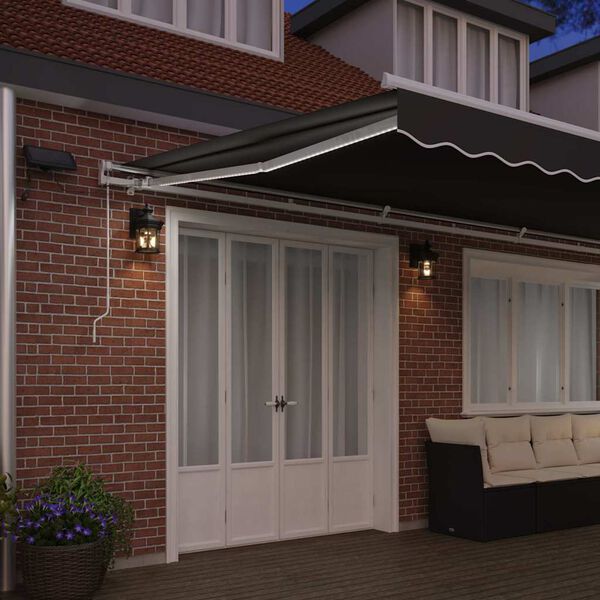 vidaXL Okvir tende S LED lampica Bijelo 600 × 350 cm Aluminij