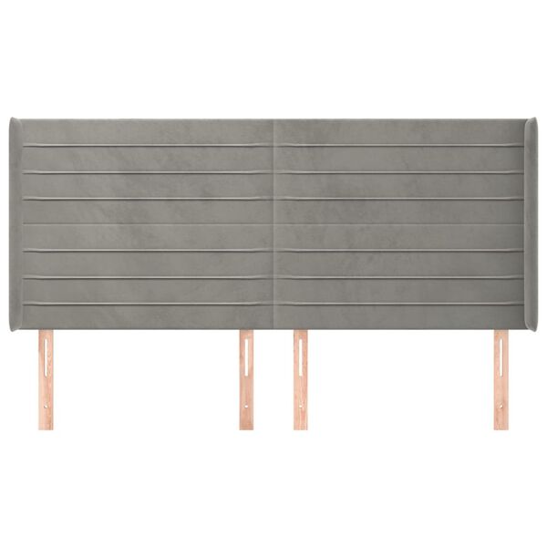 vidaXL Uzglavlje s u&scaron;ima svjetlosivo 163x16x118/128 cm bar&scaron;unasto