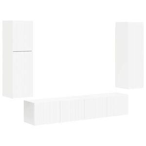 vidaXL Set TV komoda 4 kom. Bijelo Konstruirano drvo