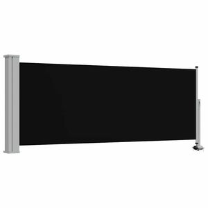 vidaXL Uvlačiva bočna tenda za terasu 100 x 300 cm crna