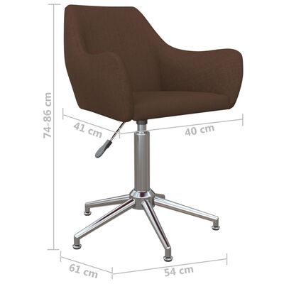 vidaXL Okretne blagovaonske stolice od tkanine 2 kom smeđe