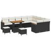 vidaXL Sjedeća garnitura za vrt 12 kom. 9-Broj sjedala Crna Poli Ratan