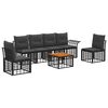 vidaXL Set vanjskih sofa 7 kom. Crna i tamno siva Poliester