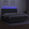 vidaXL Krevet box spring s madracem LED tamnosivi 200x200 cm tkanina