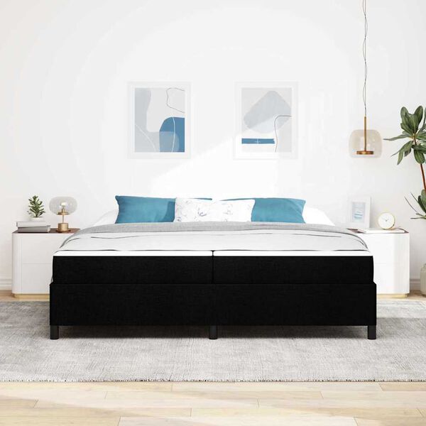 vidaXL Krevet s opruga kutije Crna 200 x 200 cm tkanina