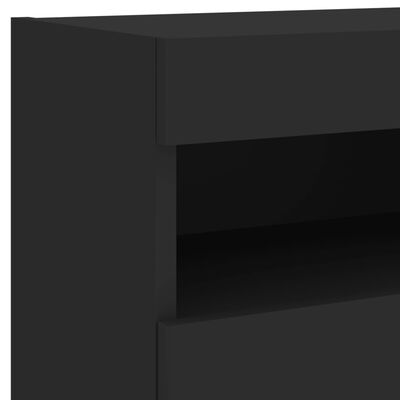 vidaXL Zidni TV ormarić s LED svjetlima crni 40x30x40 cm