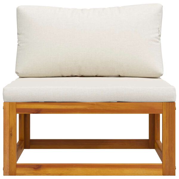 vidaXL Modularna srednja sofa i krem bijeli jastuci bagremovo drvo