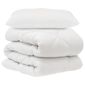 vidaXL Set deka s jastukom 2 pcs Bijelo Mikrovlakna