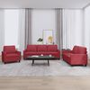 vidaXL 3-dijelni set sofa s jastucima boja vina od umjetne kože