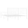 vidaXL Metalni okvir kreveta uzglavlje i podnožje bijeli 193x203 cm
