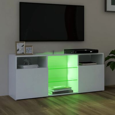 vidaXL TV ormarić s LED svjetlima bijeli 120 x 30 x 50 cm