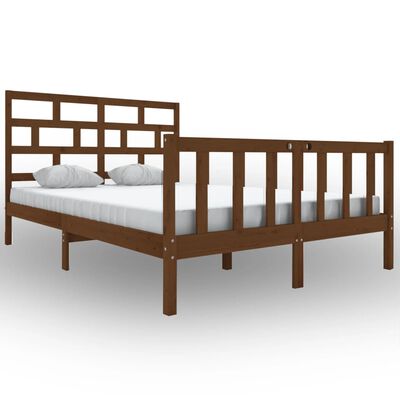 vidaXL Okvir za krevet masivna borovina boja meda 150x200 cm King
