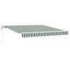 vidaXL Povlačivi tende Zelena i bijela 350 x 250 cm Tkanina i Aluminij