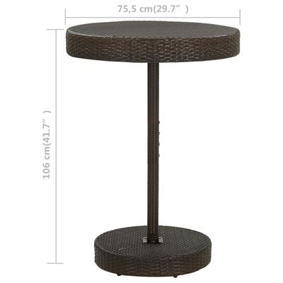 vidaXL Vrtni stol smeđi 75,5 x 106 cm od poliratana