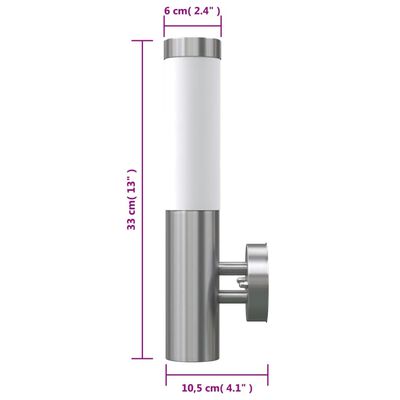vidaXL RVS zidna svjetiljka unutarnja i vanjska vodootporna