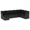 vidaXL 8-dijelni set vrtnih sofa od poliratana s jastucima crni