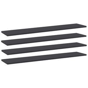 vidaXL Police za knjige 4 kom sive 100 x 20 x 1,5 cm od iverice