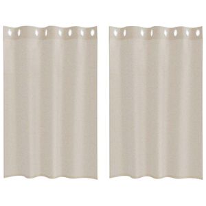 vidaXL Voile zavjesa sa zavjesama 2 pcs Pijesak 140 x 140 cm Poliester