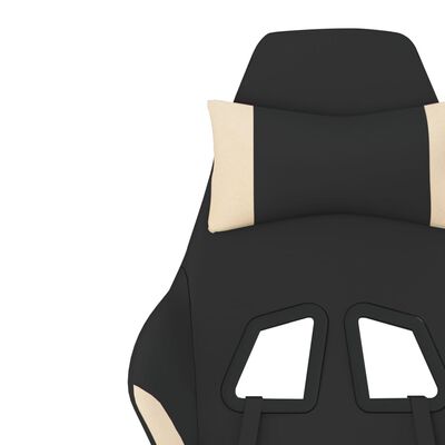 vidaXL Masažna igraća stolica od tkanine s osloncem za noge crna-krem