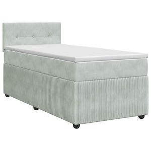 vidaXL Boxspring krevet s madracem Svjetlosiva 90 x 190 cm Bar&scaron;un