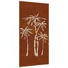vidaXL Vrtni zidni ukras 105 x 55 cm čelik COR-TEN s uzorkom palme