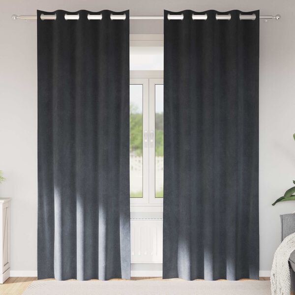 vidaXL Zavjese za zamračivanje 2 pcs Svijetlo siva 140 x 225 cm Bar&scaron;un