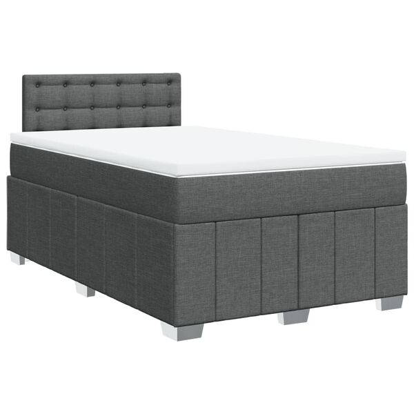 vidaXL Krevet box spring s madracem tamnosivi 120 x 190 cm tkanina