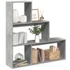 vidaXL Pregrada / regal za knjige 3 razine sivi 123x29x123 cm drveni