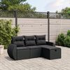 vidaXL 4-dijelni set vrtnih sofa od poliratana s jastucima crni