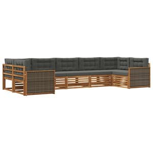 vidaXL Set vanjskih sofa 7 kom. Prirodna i antracit