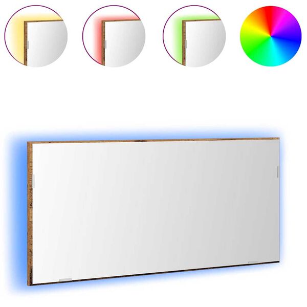 vidaXL Ogledalo Zidne Staro drvo 80 x 37 cm Staklo i inženjerski drvo