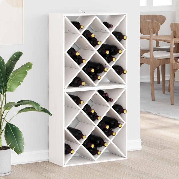 vidaXL Stalak za vino 2 pcs Bijelo 62 x 25 x 62 cm Čvrsto borovo drvo