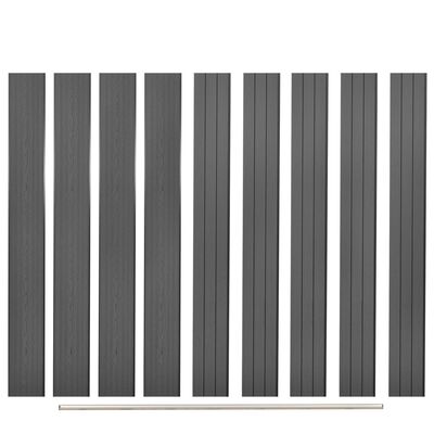 vidaXL Zamjenske daske za ogradu 9 kom WPC 170 cm sive