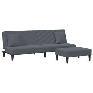 vidaXL 2-dijelni set sofa s jastucima tamnosivi bar&scaron;unasti
