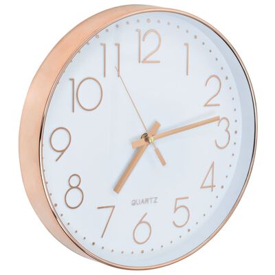 vidaXL Zidni sat 30 cm ružičasto zlatni