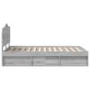 vidaXL Krevetna konstrukcija s uzglavljem Siva Sonoma 135 x 190 cm