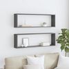 vidaXL Kockaste zidne police 2 kom sive 100x15x30 cm konstruirano drvo